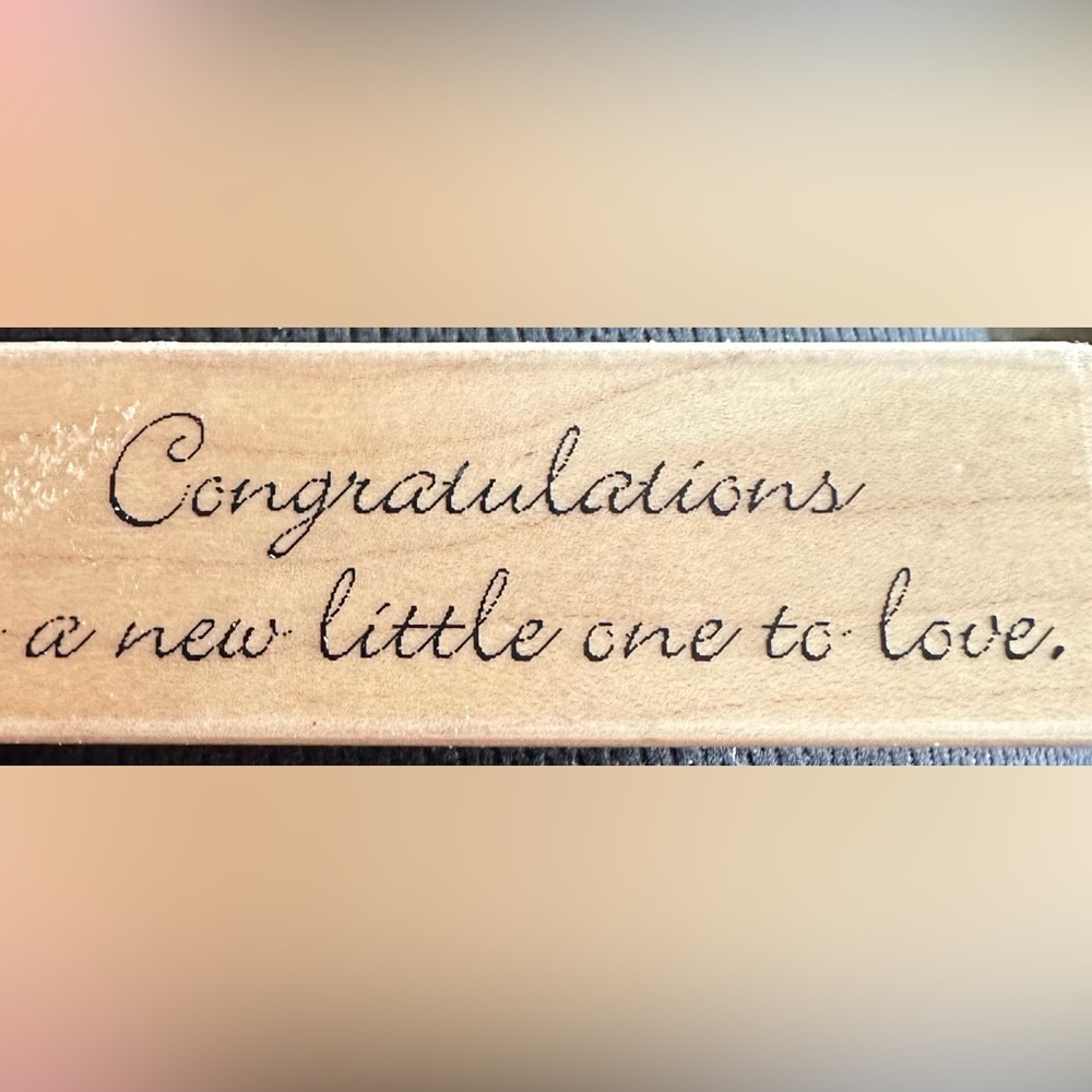 Retired Impression Obsession C6436 Baby Congratulations Rubber Stamp